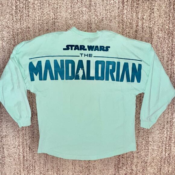 Disney Sweaters - Disney Star Wars The Mandalorian Baby Yoda Spirit Jersey Long Sleeve Shirt Teal